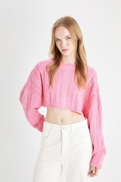 Pull en tricot à col rond Coupe régulière