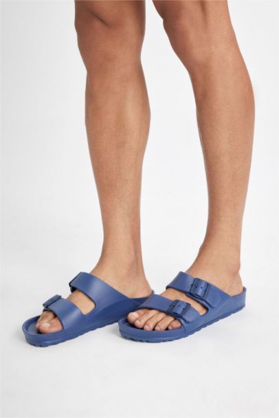 Double Band Buckled Slippers