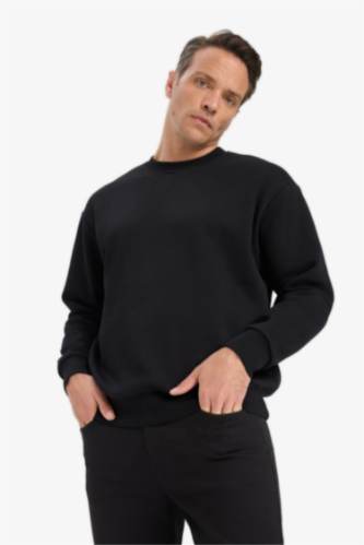 Relax Fit Thick Basic Soft Lining Sweatshirt