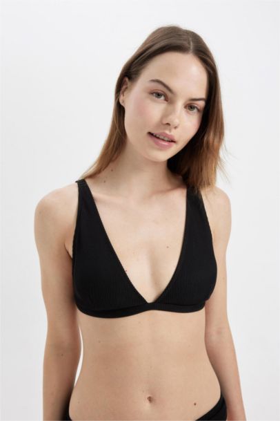 Fall in Love Regular Fit Ribbed Bikini Top