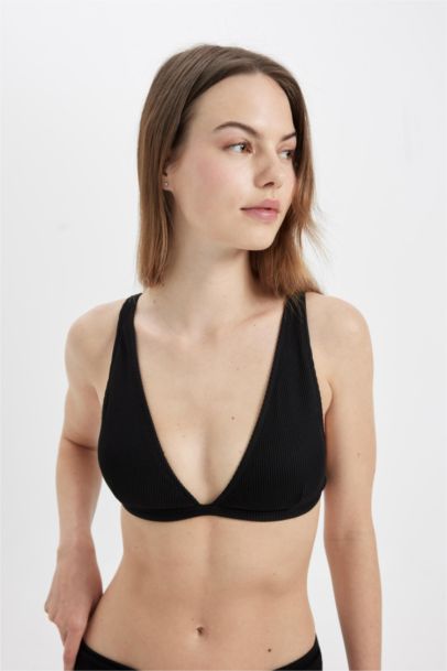 Fall in Love Regular Fit Ribbed Bikini Top