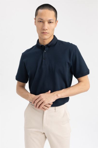 Slim Fit Polo Neck Short Sleeve T-Shirt