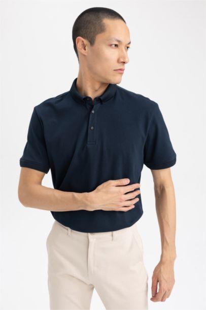 Slim Fit Polo Neck Short Sleeve T-Shirt