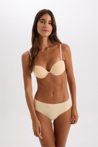 Micro Kaplı Full Push Up Straplez Sütyen