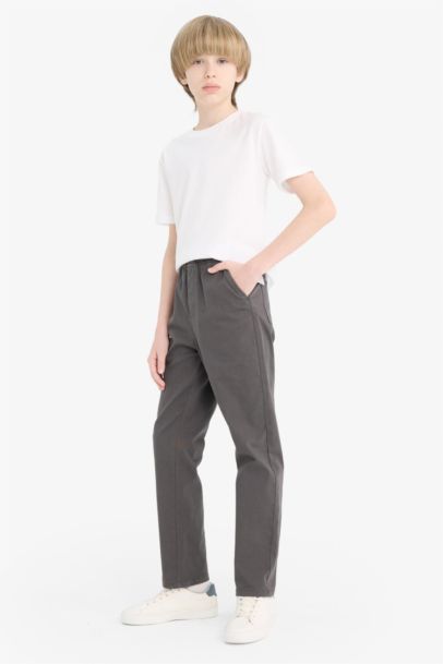Boy Straight Leg Gabardine Trousers