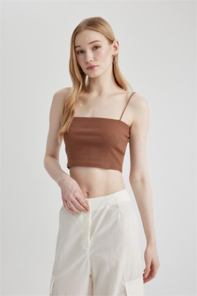 Fitted Ribbed Camisole Crop Top