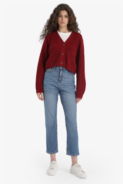 Regular Fit V-Neck Knit Cardigan