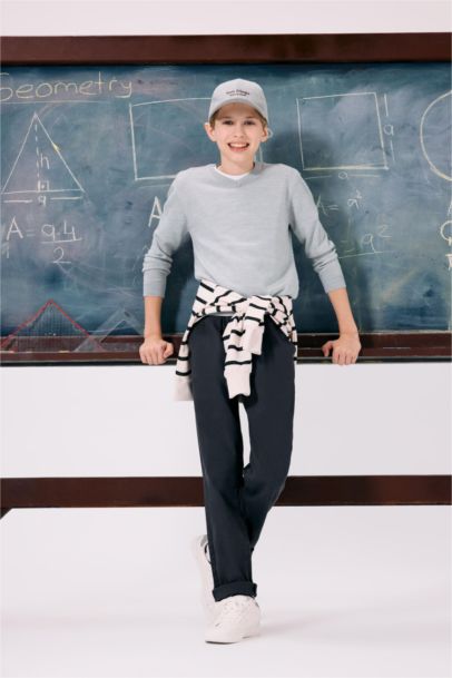 Boy Straight Leg Gabardine Trousers