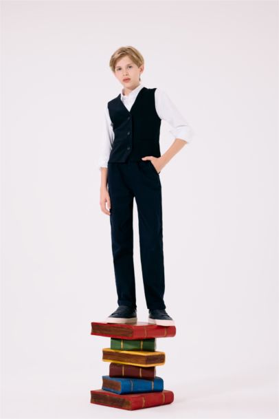 Boy Straight Leg Gabardine Trousers
