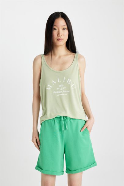 Regular Fit Thin Sweatshirt Fabric Basic Normal Waist Regular Hem Bermuda