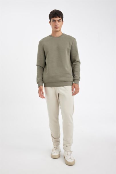 Relax Fit Kalın Jogger Eşofman Altı Basic Düz Beli Bağcıklı Lastikli Paça Cepli