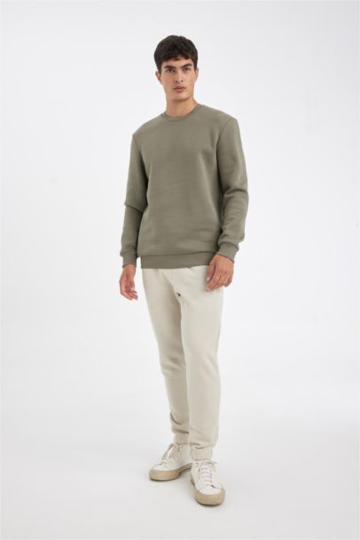 Relax Fit Kalın Jogger Eşofman Altı Basic Düz Beli Bağcıklı Lastikli Paça Cepli