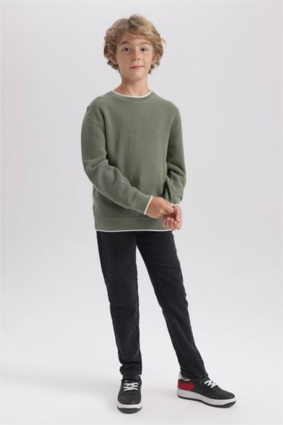 Pull-Over Coupe Régulière Col Rond Pour Garçon