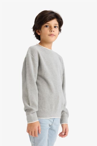 Pull-Over Coupe Régulière Col Rond Pour Garçon