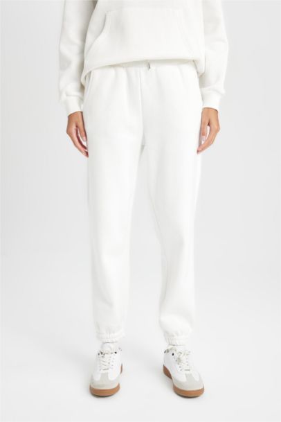 بنطلون بجامة رياضي قماش سميك بجيب وخصر عادي