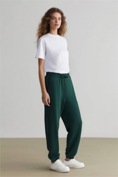 Jogger Kalın Eşofman Altı Cepli Yüksek Bel