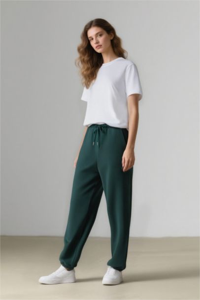 Jogger Kalın Eşofman Altı Cepli Yüksek Bel