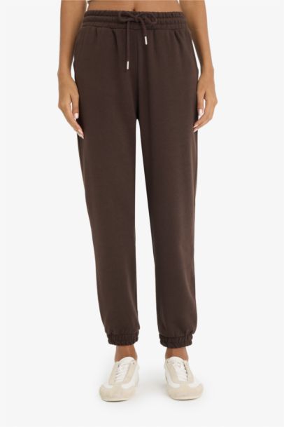 Jogger Fit Basic High Waist Thick Fabric Trousers