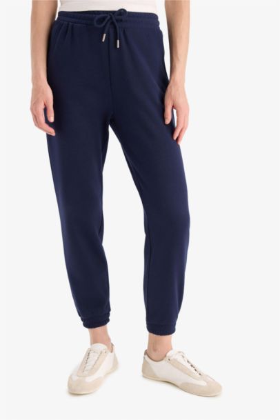 Pantalon Jogging basique taille haute en tissu épais à poches