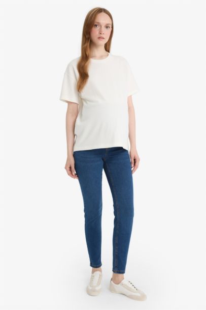 بنطلون حمل جينز سكيني فيت وخصر عالي