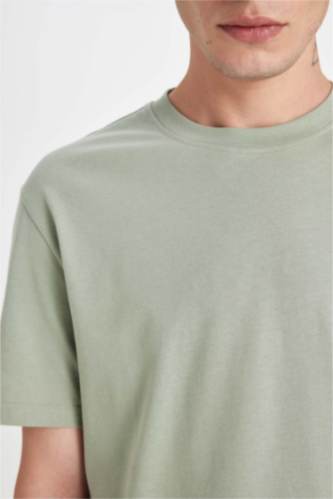 %100 Pamuk New Regular Fit Bisiklet Yaka Basic Düz Kısa Kollu Tişört