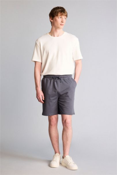 Slim Fit Thin Sweatshirt Fabric Shorts