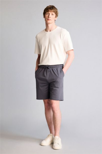 Slim Fit Thin Sweatshirt Fabric Shorts