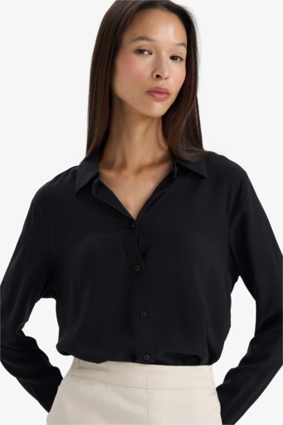 Regular Fit Shirt Collar Long Sleeve Shirt