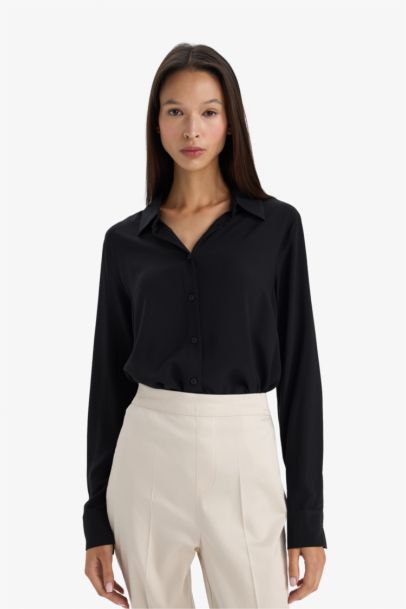 Regular Fit Shirt Collar Long Sleeve Shirt