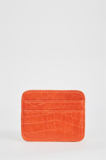 Women's Faux Leather Croco Card Holder