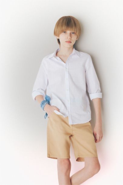 Boy Regular Fit Linen Look Shirt
