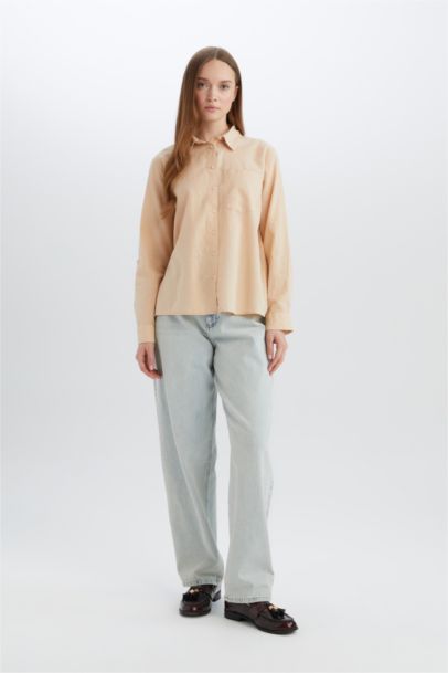 Regular Fit Basic Pocketed Long Sleeve Shirt