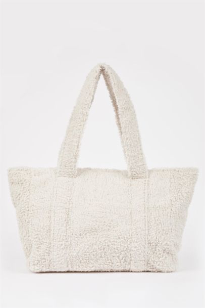 Kadın Suni Kürklü Tote Omuz Çantası