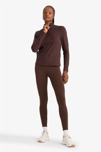 Warmtech Toparlayıcı Yüksek Bel İçi Yumuşak Tüylü Beli Saran Basic Düz Sporcu Tayt