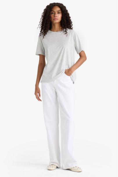 Regular Fit Crew Neck Basic Cotton T-Shirt