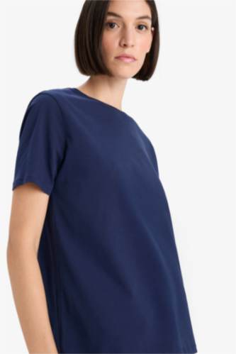 Regular Fit Crew Neck Basic Cotton Short Sleeve T-Shirt