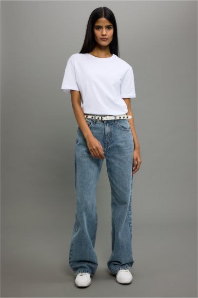 Regular Fit Crew Neck Basic Cotton White T-Shirt