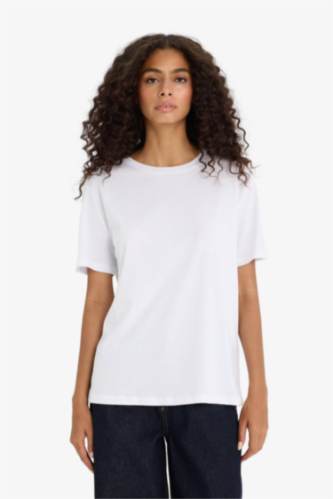 Regular Fit Crew Neck Basic Cotton White T-Shirt