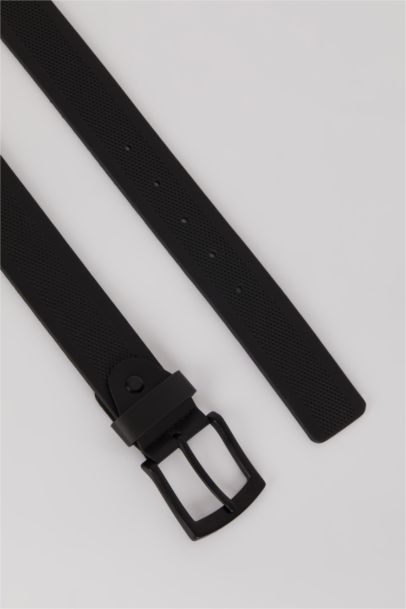 Erkek Dikdörtgen Toka Suni Deri Jean Kemeri