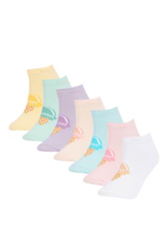 Girls' Cotton 7-Pack Short Socks