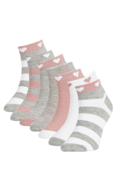 Girls' Cotton 7-Pack Short Socks