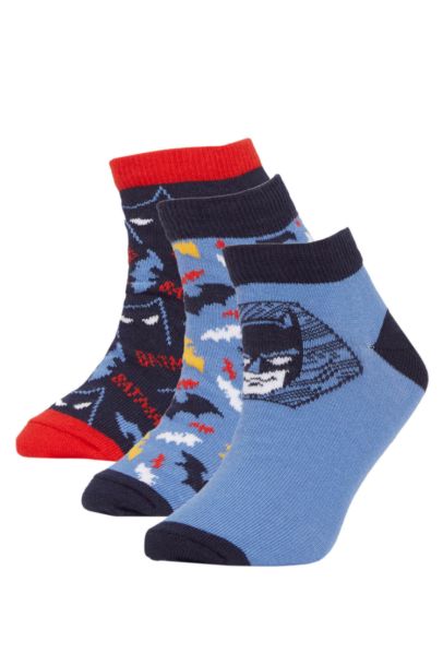 Boy Batman Licensed Cotton 3 Pack Short Socks