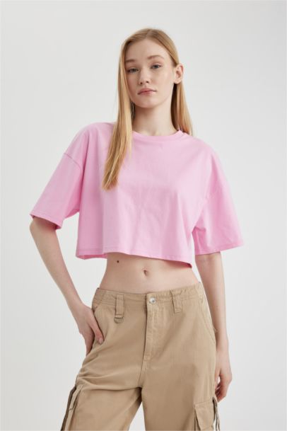 تيشيرت نص كم قصة فضفاضة