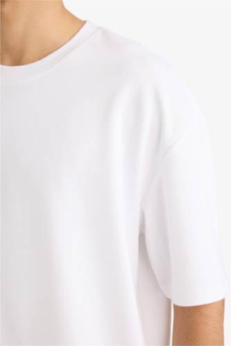 تيشيرت سادة نص ردن اوفر سايز بياخة مستديرة