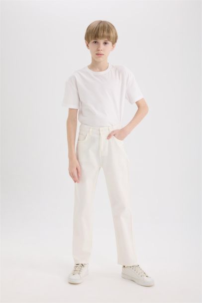 Pantalon droit en gabardine pour garçon