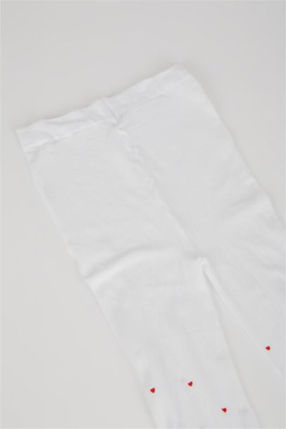 Collant à motif de cœur pour fille