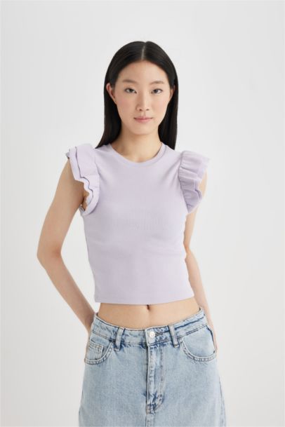 Slim Fit Crew Neck Camisole Short Sleeve T-Shirt