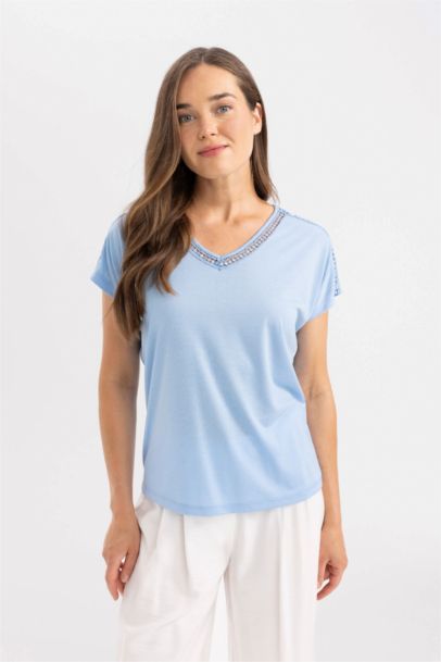 V Neck Short Sleeve T-Shirt