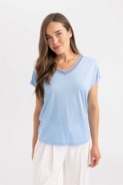 V Neck Short Sleeve T-Shirt