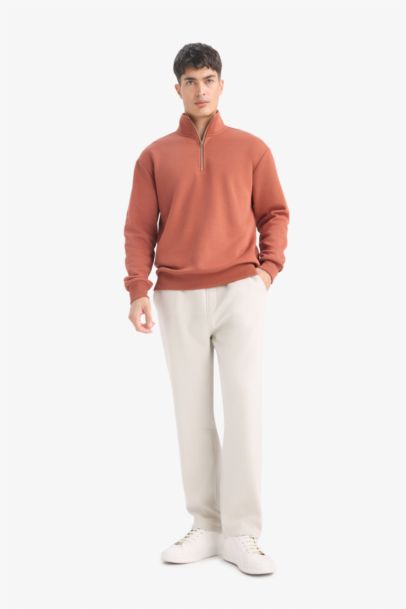 Regular Fit High Neck Thick Sweatshirt